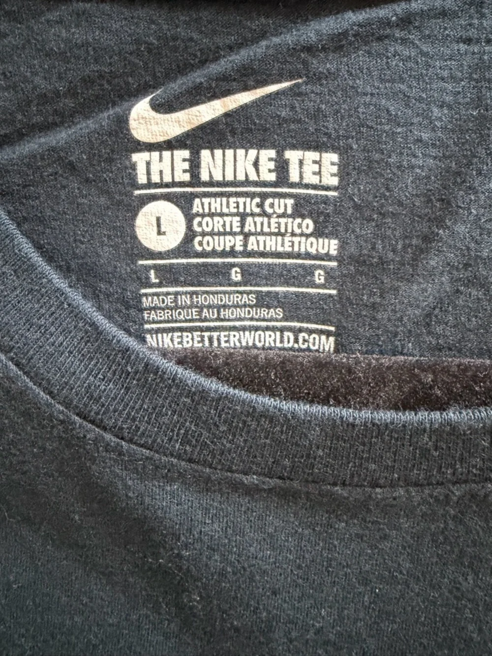 Nike Black Tee with White Swoosh and Text